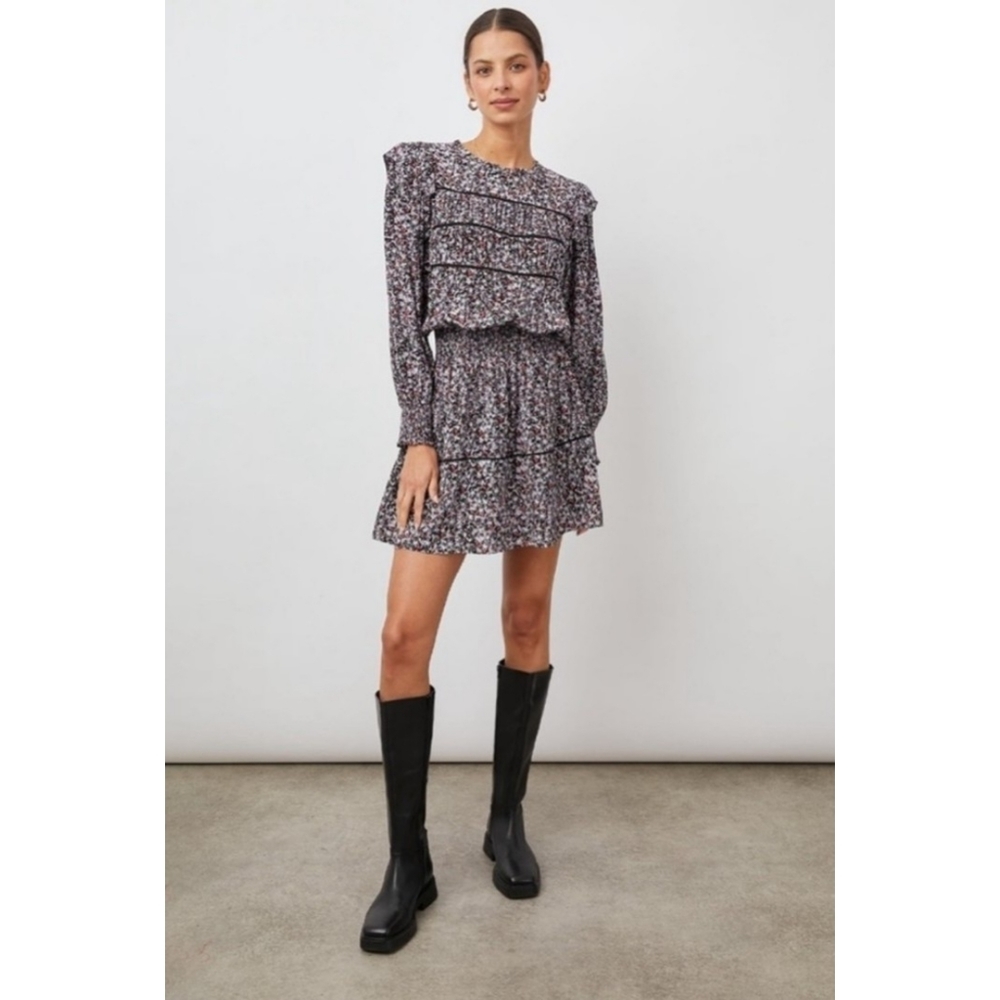 Rails | Faren Long Sleeve Dress in Midnight Meadow Floral Print NEW Size Large